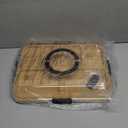 Charcuterie Board with Clear Locking Lid, Portable Travel Cheese Board & Snack Tray with Handle, 6-Compartment Charcuterie Boards, Reversible Cutting Board for Parties, Potlucks, Housewarming Gifts