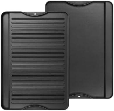 Amazon.com: AJinTeby 2-in-1 Reversible 16 x 24 Pre-Seasoned Cast Iron Cooking Griddle for Gas Stove/Charcoal/Electric/Propane/Gas Grill, Flat Griddle Top Plate for Camping Tailgating: Home & Kitchen