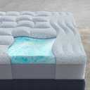 Dual Layer 4 Inch Cooling Memory Foam Mattress Topper Twin Size, 2 Inch Thick Soft Quilted Ice Silk Pillow Top Cover Plus 2 Inch Gel Memory Foam Mattress Pad for Back Pain Relief (White)