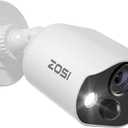ZOSI 1080P HD-TVI Add On Camera, 2MP 1920TVL Indoor Outdoor Surveillance Home Security Camera with Audio, Night Vision, Smart Motion Detection, IP66 Weatherproof, Only Work 3K Lite CCTV DVR (Wired-1Cam)