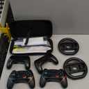 Pro Controllers Accessories Bundle for Nintendo Switch 2 18-in-1: Carrying Case, Screen Protector, Thumb Grip for Joycon, Dockable Console Protective Cover Shell, Steering Wheel, 2025 Switch2 Game Kit (2* Black Controllers (Leather Wrapped))