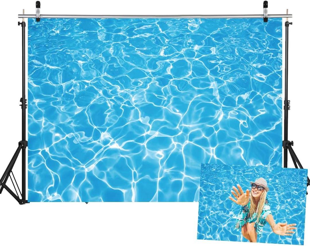 LYWYGG 7X5FT Swimming Pool Photography Backdrops Water Wave Ripple Newborn Child Baby Shower Birthday Party Background Photo Studio CP-220