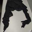 Verdusa Women's Flowy Asymmetrical Skirt Boho Ruffle Drop Waist Mini Skirt Country Concert Outfits (Black, XS)