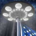 Solar Flag Pole Light Top Mount - 220 LED Flagpole Light Solar Powered 3500 Lumen IP67 Waterproof Solar Lights for 15-25ft Poles Outdoor Dusk to Dawn Flags Lighting Work 12+ Hours (Black)