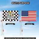 American Flags on Stick for Outside, 12x18 In, 50 Pack
