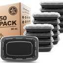 Freshware Meal Prep Containers [50 Pack] 1 Compartment Food Storage Containers with Lids, Bento Box, BPA Free, Stackable, Microwave/Dishwasher/Freezer Safe (16 oz)