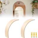 Yookeer 2 Pcs 10.75 x 10.75 x 3.54 Inches Wooden Doorway Arch Corner Kit with 8 Screws Wood Rounded Arch Trim for Drywall Wall Renovation Paintable DIY Archway Molding for Entryway Living Room