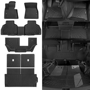 All Weather Floor Mats Fit for 2019-2024 2025 BMW X7 7-Seater Floor Mats & Trunk Mat & Backrest Mats Replacement for BMW X7 Accessories Odorless Anti-Slip Floor Liner