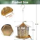 Wild Birds Feeder, Finch Bird Feeder for Outdoors, Metal Hexagonal Gazebo Birdfeeder for Garden Patio Outside Hanging