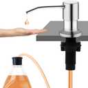 Sink Soap Dispenser, Kichen Sink Soap Dispenser, Good Suction Power, 47" Extension Tube kit, Under Sink Soap Dispenser Pump, No Need More Refills Brushed Nickel