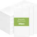 Moretoes 300 Pack Disposable Paper Hand Towels for Bathroom, Linen-Feel 12" x 17" Single-Use Bathroom Napkins for Guests, Disposable Cloth-Like Hand Tissue Paper (White)