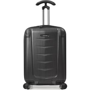 Traveler's Choice Polycarbonate Hardside Expandable Spinner Luggage, Brushed Metal, Silverwood I (21-Inch)