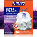 Hefty Ultra Strong Signature Scents 13 Gallon Trash Bags, Lavender Vanilla Bliss Scent, Tall Kitchen Trash Bags with 25% More Scent Technology, White, 80 Count