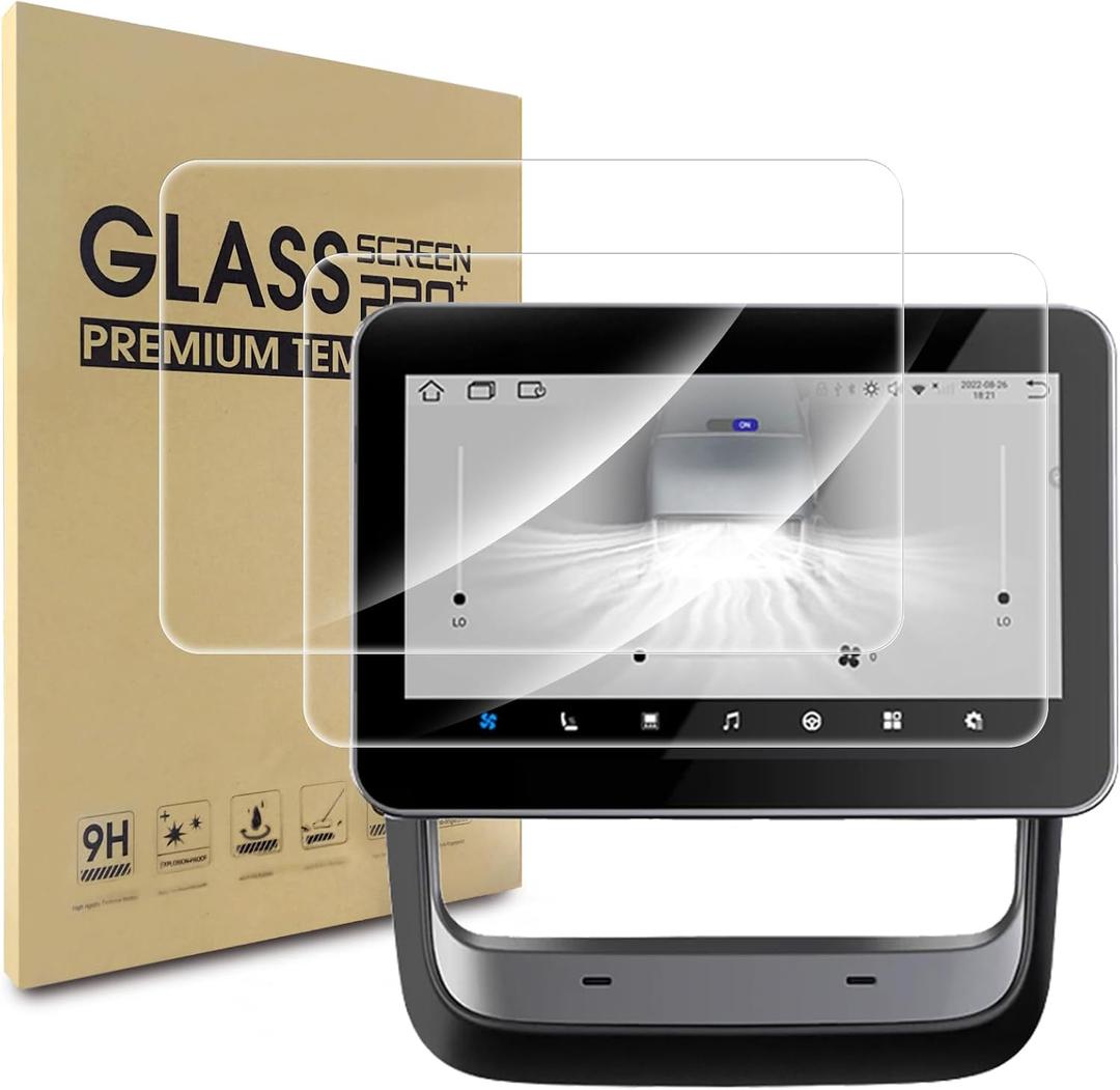 WD&CD 2PCS Screen Protector Tesla Model 3 2024 2025 8" Rear Touchscreen, Tempered Glass Rear Screen Protector [Anti Fingerprint & Anti Glare] [9H Hardness]
