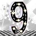 Racing Car Light Up Numbers Checkered Decorations Happy Birthday Light Up Sign Racetrack Inspired Decor Cars Theme Party Decorations Racing Party Supplies (Number 9) (White+Black)
