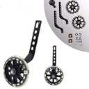 training wheels flash mute wheel bicycle stabiliser mounted Kit compatible for bikes of 12 14 16 18 20 Inch 1 Pair (black)