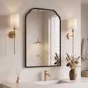 30"x20"﻿ Black Bathroom Scalloped Mirror, Rust-Proof Metal Frame