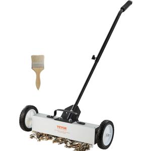 VEVOR 45Lbs Rolling Magnetic Sweeper with Wheels, 18-inch Large Magnet Pickup Lawn Sweeper, Push-Type Magnetic Pick Up Sweeper, Magnet with Telescoping Handle, Easy Cleanup of Workshop Yard Garage