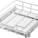 Pull Out Cabinet Organizer 15" W X 22" D, Slide Out Drawers For Kitchen Organizers and Storage, Pull Out Drawers For Cabinets Capacity Heavy Duty Caddy, Cabinet Shelves Chrome-Plated, Bathroom Pantry