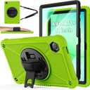 ZtotopCases for Samsung Galaxy Tab A11+ Plus/A9+ 11-Inch 2025/2023, Shockproof Hard Duty Case with Screen Protector+360 Rotating Hand Strap&Stand+Shoulder Strap for Tab A11+/A9 Plus Tablet, Green