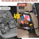 Backseat car Organizer with Touch Screen,2PACK of car organizer Kick Mats Back Seat Protector with 10pcs Storage Pockets,Car Seat Back Organizers Storage for Kids road trip essentials