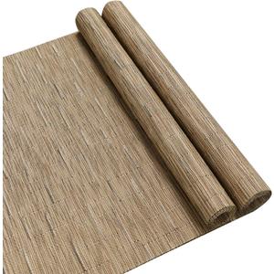 Grey/ Brown PVC Table Runner, Stain Resistant Non-Slip Washable Table Mats Placemats, Woven Vinyl Coffee Table Mats for Holiday Party Wedding ( Color : Brown , Size : 40cm x 240cm(15"94") )