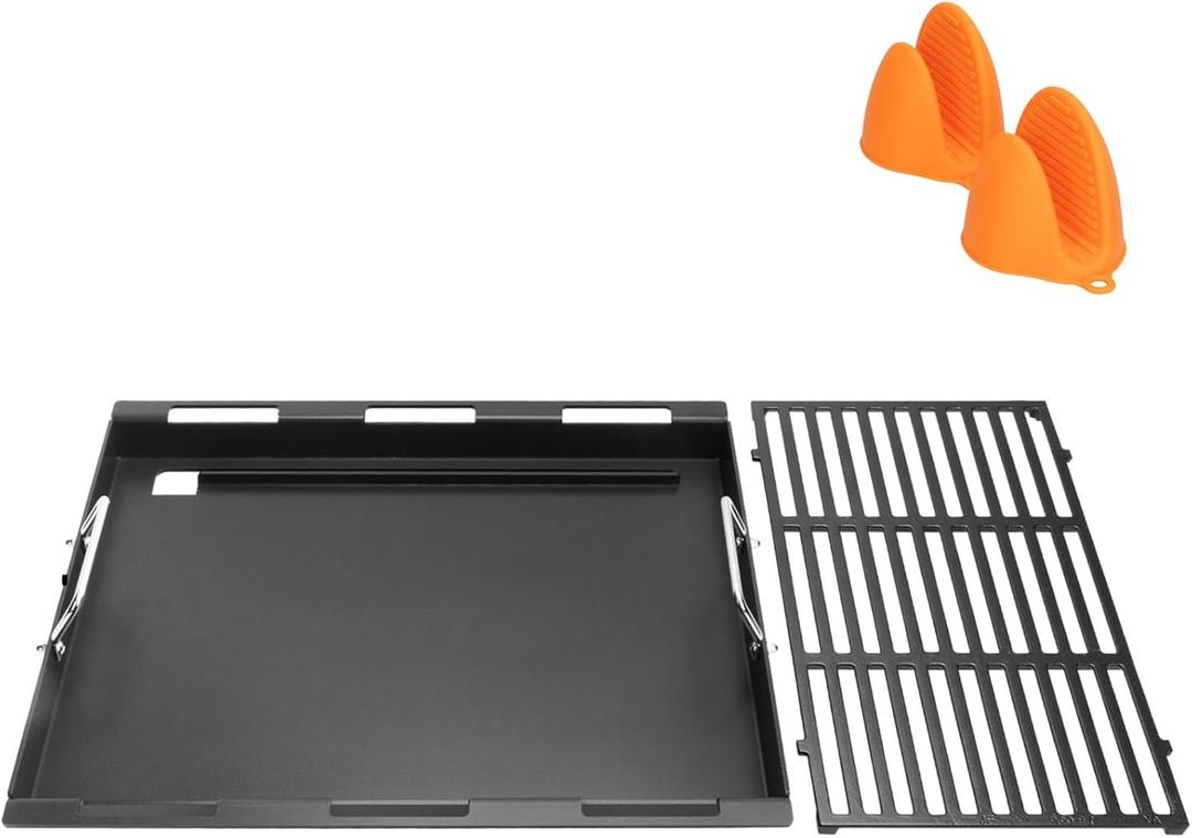 Griddle Insert for Weber Genesis II 400 Series Grills, Upgrade Flat Top Griddle & Grill Grate Kit for Genesis E-410 S-410 E-435 S-435 E-440 S-440 LX E/S-440 Models, Replacement for Weber 6789 (18.75"x33.45")