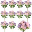 Olgaa 12 Bundles Peonies Artificial Flowers Artificial Peonies Silk Flowers Bulk Fake Peony Bouquet for Bridal Shower Decorations Wedding Table Centerpiece (Pink Purple)