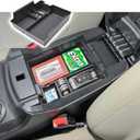 RUNROAD Center Console Insert Organizer Compatible with Ford Explorer 2012-2019 Accessories, Interior Armrest Secondary Storage Box ABS Materials Coin Holder Console Tray Storage Compartments, Black