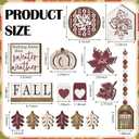 18 Pcs Fall Thanksgiving Tiered Tray Decor Set Maple Leaf Pumpkin Wood Sign Hello Fall Rustic Farmhouse Tray Decoration Tabletop Sign for Autumn Harvest Home Kitchen Festival(Leaf Pumpkin)