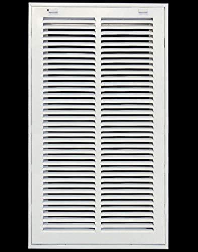 HVAC Premium 10 x 18 Duct Opening Steel Return Air Filter Grille, for 1-inch Filter, Removable Door, Flat Stamped HVAC Vent Cover Grille, Outer Dimensions 12.5 x 20.5