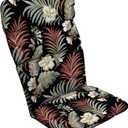 Arden Outdoor Adirondack or Rocking Chair Cushion, 20 x 17, Rain-Proof, Fade Resistant 17 x 20, Simone Black Tropical