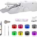 Handheld Sewing Machine, Mini Portable Electric Quick Sew Sewing Machine for Beginners, Easy to Use Suitable for Sewing Clothes, Fabrics, Curtains, Family Travel, White