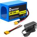 24V 5AH/7AH/12AH Lithium Battery Pack, Built-in 25A BMS, with Fast Charger, XT60 Cable Connector, Compact and Lightweight, for Ride on Toy and DIY Projects (24V5Ah)