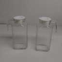 Glass Pitcher with Lid  Set of 2 Glass Water Pitcher 55Oz  Cold Carafe for Ice Tea, Water, Lemonade, Coffee  Elegant and Modern  Practical Spout Pitchers for Drinks