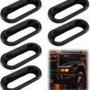 6 Pcs 6 Inch Oval/Oblong Taillights Grommet Rubber Black Flush Mount Open Back Grommet Marker for Vehicle Lights Stop Turn Tail Light Covers Rings Easy Installation Durable Rubber