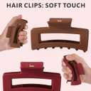 4Pcs Jumbo Claw Clips 5'', Unbreakable TPEE-Silicone Blend Hair Clip, Safe Shatterproof Non-Slip Hair Claws for Thick/Curly Hair, Durable Jaw Clips Women Girls(Red, Espresso, Lavender, Pink)