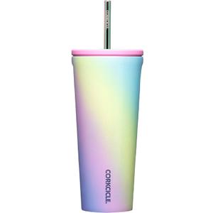 Corkcicle Cold Cup Insulated Tumbler with Lid and Straw, Rainbow Unicorn, 24 oz  Reusable Water Bottle Keeps Beverages Cold for 12hrs, Hot 5hrs  Cupholder Friendly Tumbler, Lid for Flexible Sipping
