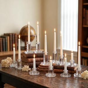Glass Taper Candlestick Holders Classic Small Candle Holder Candle Stands