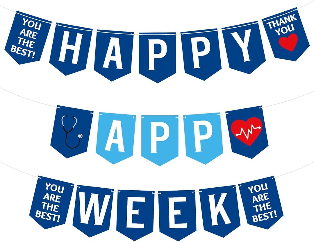Supervitae 18 Pcs Advanced Practice Provider Week Decorations APP Week Banner Wall Hanging Decorating Holiday Celebrating Decor for Party Favors Festival Supplies
