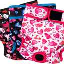 Paw Legend Washable Reusable Female Dog Period Diapers for Heat Doggie Puppy Diapers for Female Dogs (3 Pack, X-Large) (Heart Design)