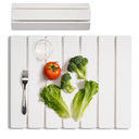 Meowoo Stone Drying Mat for Kitchen Counter, 15.7"x11.8" Foldable Diatomaceous Earth Mat, Super Absorbent, Quick-Dry Bath & Kitchen Pad for Dishes, Cups, Bottles, Non-Slip, Fits Any Countertop - White