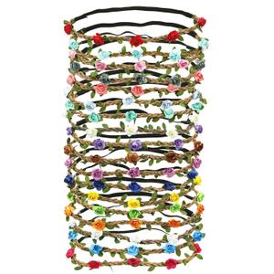 18 PCS Multicolor Flower Headband Women Girl Bohemian Flower Crown Garland headpieces For Festival Wedding