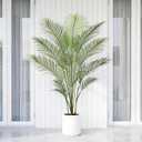 Artificial Palm Tree 5FT Tall Faux Palm Tree Indoor Fake Plants Faux Tropical Plant, UV Resistant & Maintenance Free Indoor/Outdoor Fake Tree in Pot for Home Office Living Room Patio Decor
