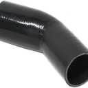 Automotive Silicone Tubing, ID 2.5" to 3" (64mm-76mm) 45 Degree Elbow Reducer, 4.7" (120 mm) leg length,Universal 4-Ply High Performance Coupler Silicone Hose (Black)
