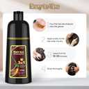 MEIDU Black Hair Dye Shampoo 3 in 1 for Gray Hair, Black Hair Dye for Women Men, Hair Color for Women Herbal Ingredients Natural (500ml,16.9oz) (Dark Brown)