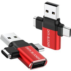 2 x BUISAMG Data Blocker, 4-in-1 Universal USB Data Blocker, Protection from Illegal Downloading, Hacking Proof 100% Guaranteed, for iPhone 15 16 and Any USB Device Charging. 2-Pack