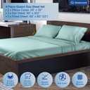 DREAMCARE Queen Size Sheets - Cooling Bed Sheets - 4pcs Set - up to 15" Deep Pocket Queen Sheet Set - Sheets Queen Size Bed - Soft & Long Lasting 100% Fine Microfiber with Side Pocket - Spa Blue