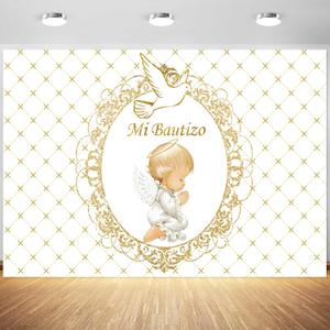 7x5ft Mi Bautizo Backdrop My Baptism First Holy Communion Photography Background Newborn Boys Girls Baby Shower Party Banner Decorations Supplies Photo Booth Props