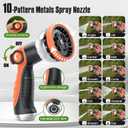 Flexible Garden Hose 50 ft, Non-Expanding Lightweight Water Hose, with 10 Pattern Sprayer, All Weather, Durable, Kink and Abrasion-Resistant, Leak-Free, Orange